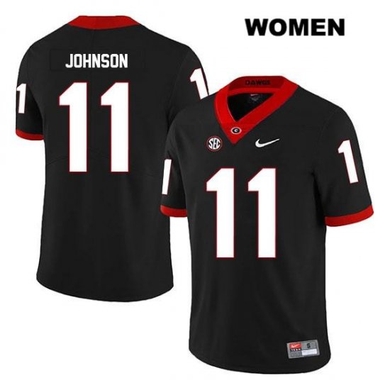 Women's Georgia Bulldogs NCAA #11 Jermaine Johnson Nike Stitched Black Legend Authentic College Football Jersey EXH3554WX